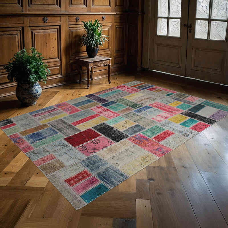 Patchwork El Dokuma Halı - 167 cm x 243 cm - K0076600