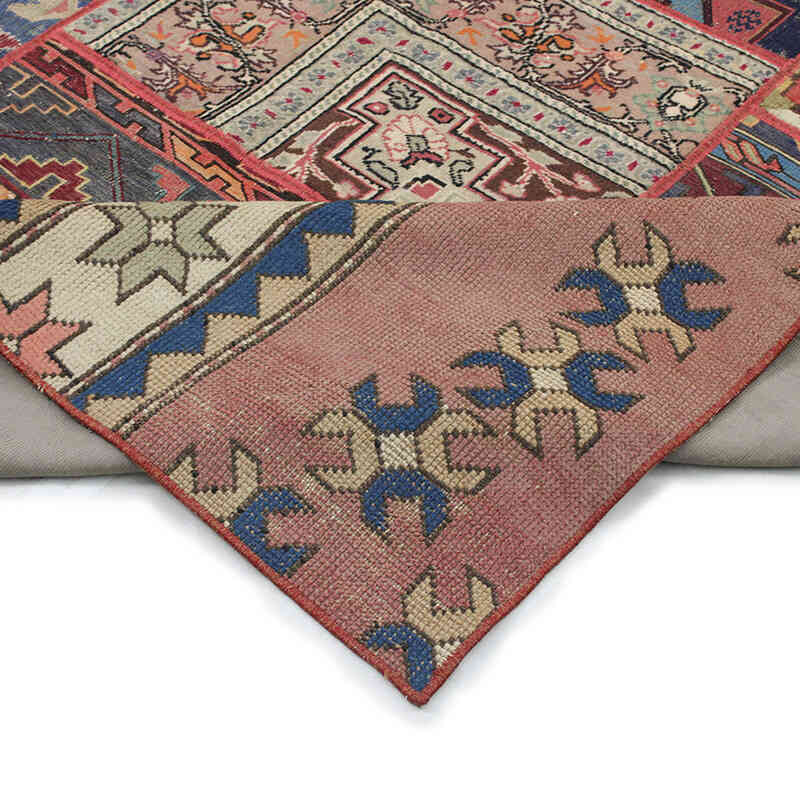 Patchwork Hand-Knotted Turkish Rug - 5' 9" x 9' 6" (69" x 114") - K0076603
