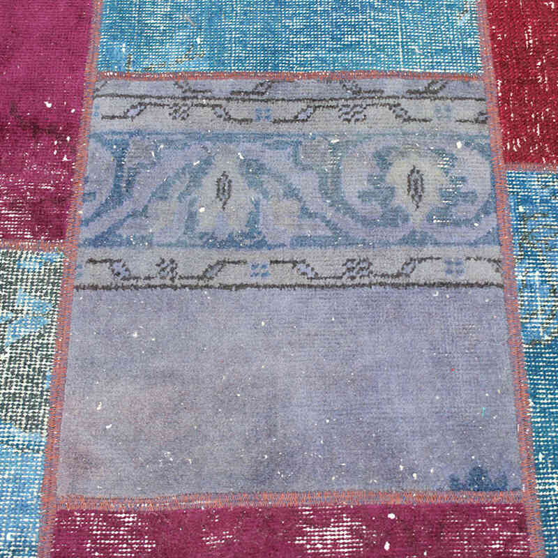 Patchwork Hand-Knotted Turkish Rug - 5' 8" x 8'  (68" x 96") - K0076609
