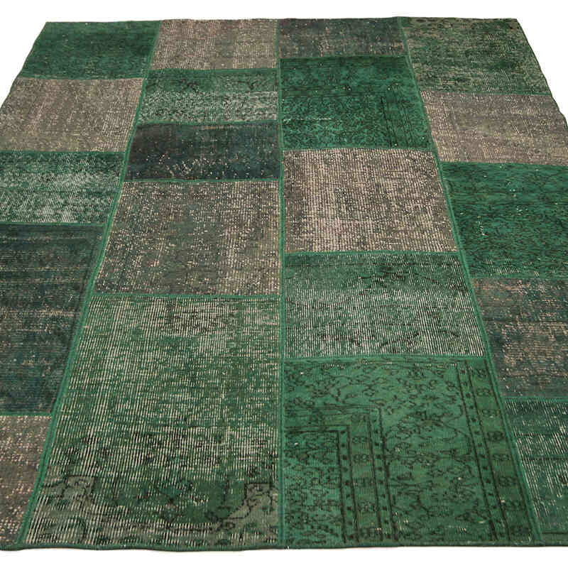 Patchwork Hand-Knotted Turkish Rug - 5' 8" x 8'  (68" x 96") - K0076610