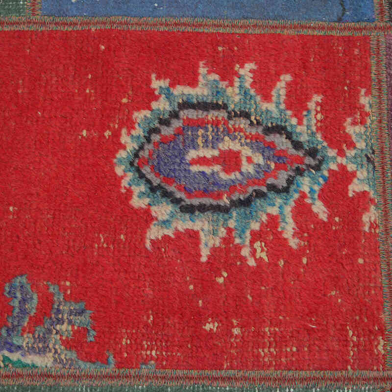 Patchwork Hand-Knotted Turkish Rug - 5' 8" x 8' 6" (68" x 102") - K0076613