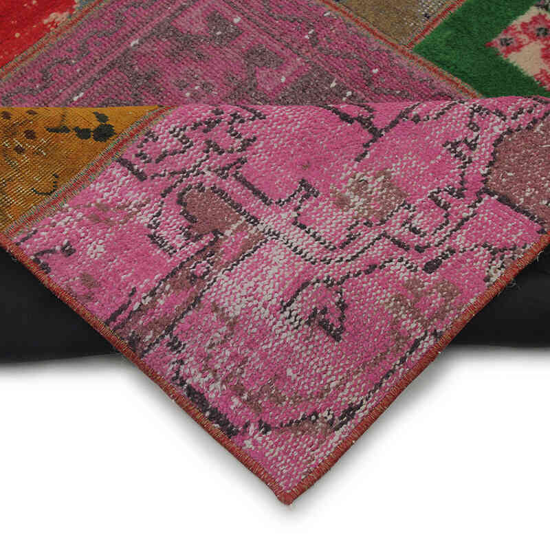 Patchwork Hand-Knotted Turkish Rug - 5' 8" x 8' 6" (68" x 102") - K0076613