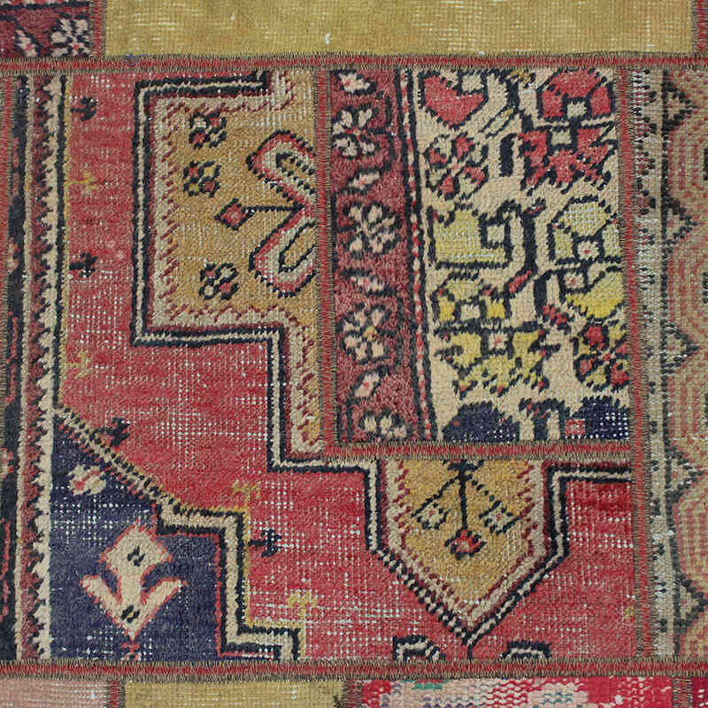 Patchwork Hand-Knotted Turkish Rug - 5' 7" x 8'  (67" x 96") - K0076614