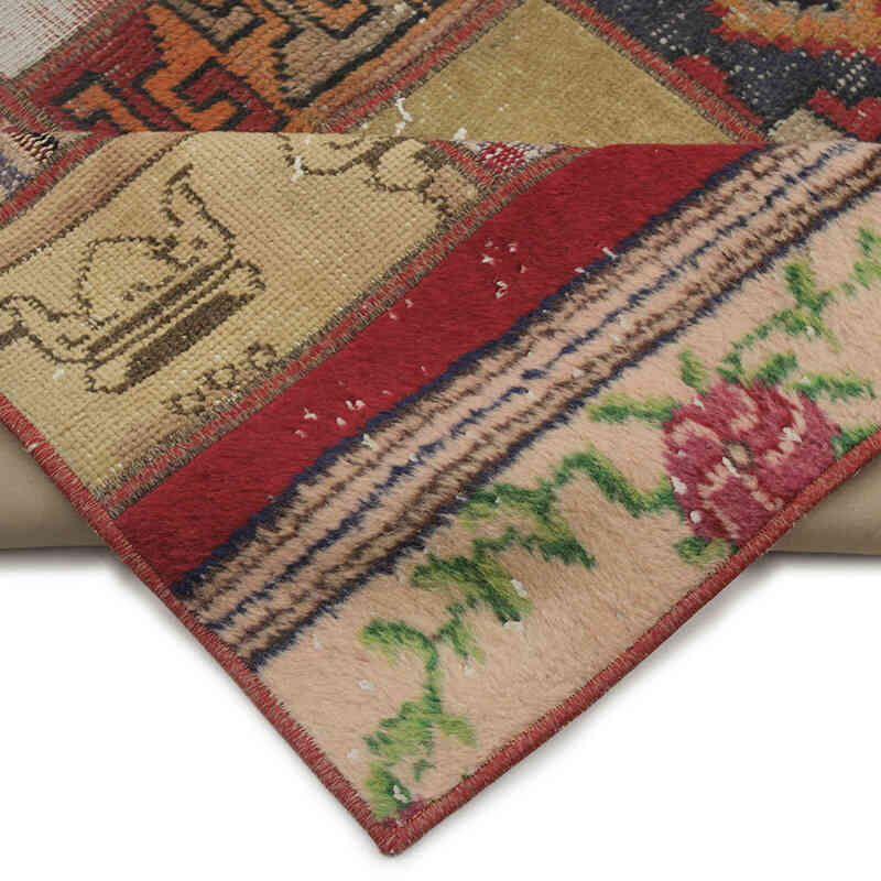 Patchwork Hand-Knotted Turkish Rug - 5' 7" x 8'  (67" x 96") - K0076614