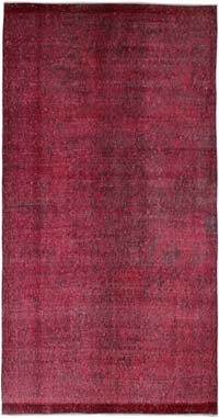 Boyalı El Dokuma Vintage Halı - 112 cm x 220 cm