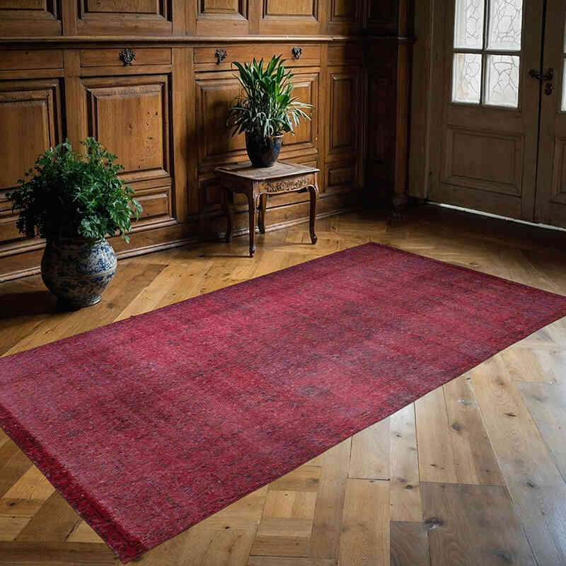 Boyalı El Dokuma Vintage Halı - 112 cm x 220 cm - K0076632