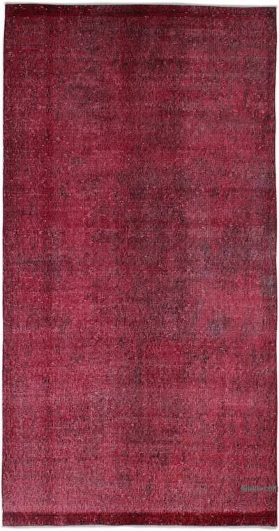 Boyalı El Dokuma Vintage Halı - 112 cm x 220 cm