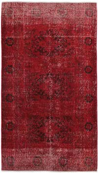 Boyalı El Dokuma Vintage Halı - 116 cm x 206 cm