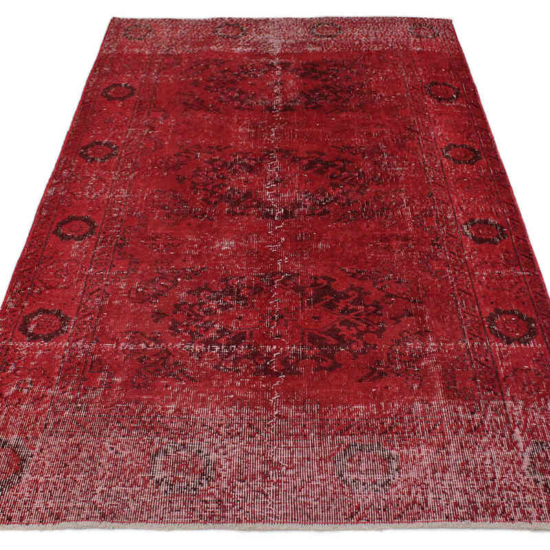 Boyalı El Dokuma Vintage Halı - 116 cm x 206 cm - K0076633