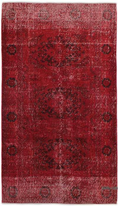 Boyalı El Dokuma Vintage Halı - 116 cm x 206 cm