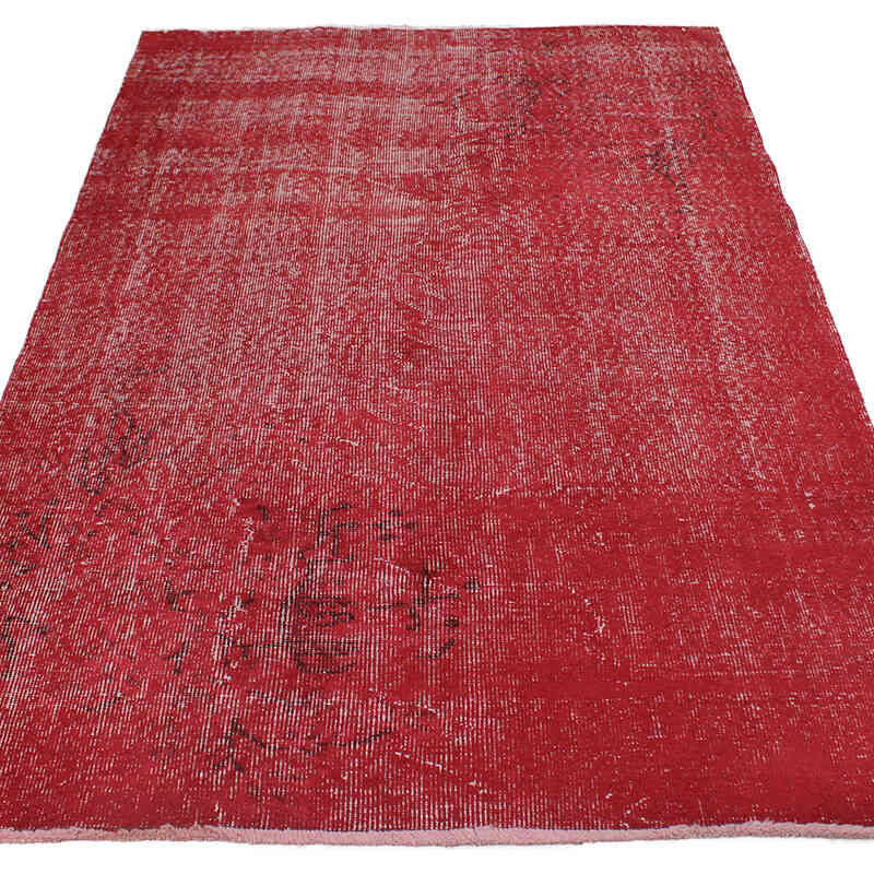 Over-dyed Vintage Hand-Knotted Turkish Rug - 4'  x 6' 9" (48" x 81") - K0076635