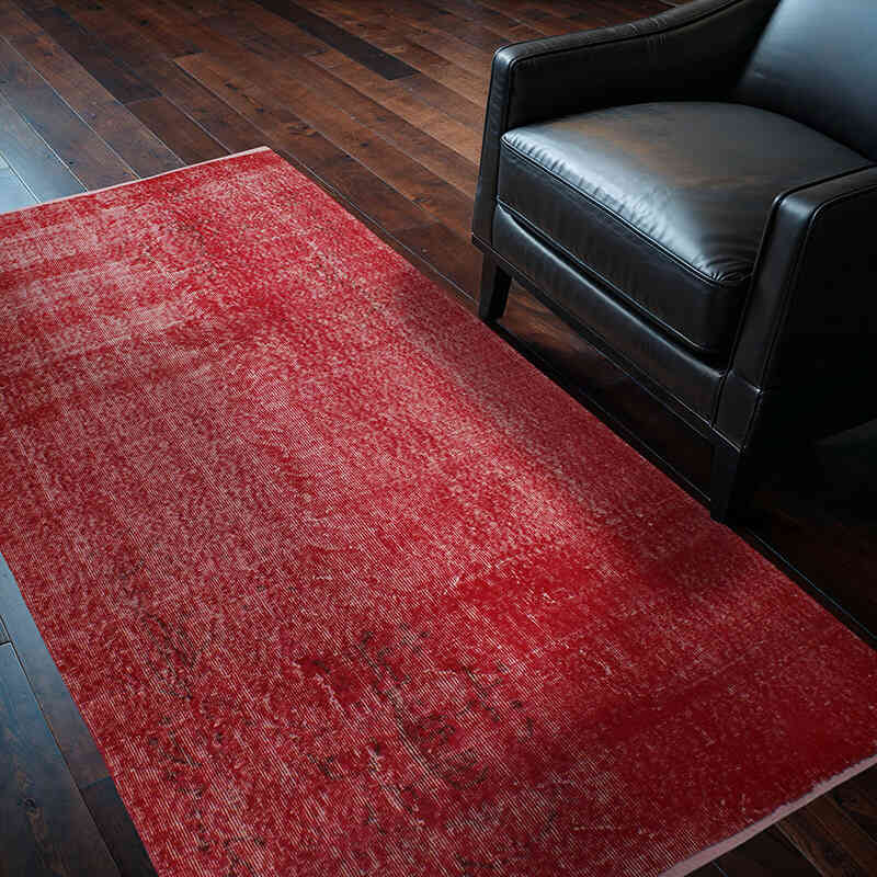 Over-dyed Vintage Hand-Knotted Turkish Rug - 4'  x 6' 9" (48" x 81") - K0076635