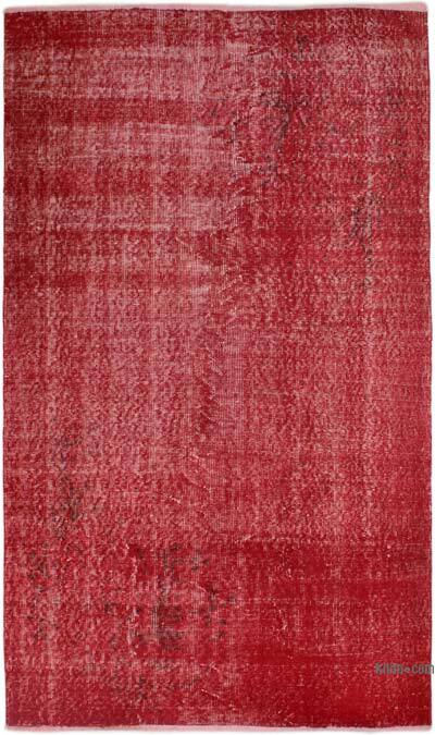 Boyalı El Dokuma Vintage Halı - 121 cm x 205 cm