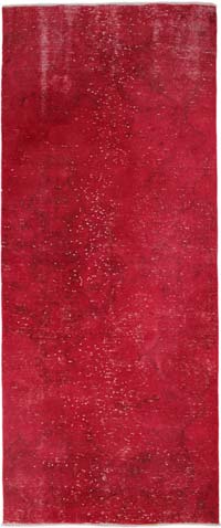 Boyalı El Dokuma Vintage Halı - 120 cm x 298 cm