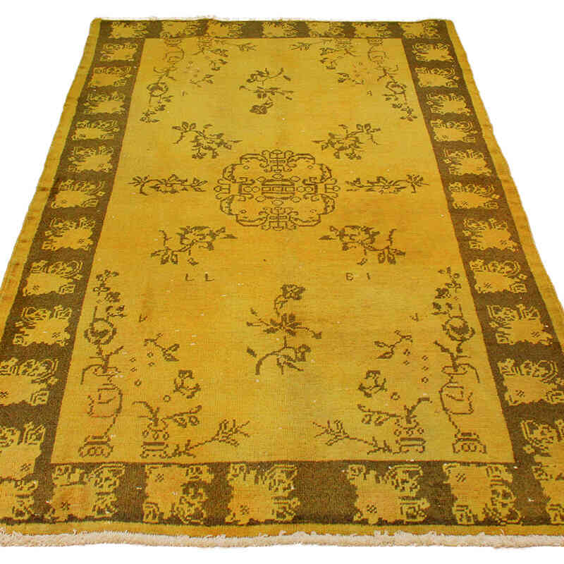 Boyalı El Dokuma Vintage Halı - 120 cm x 202 cm - K0076639