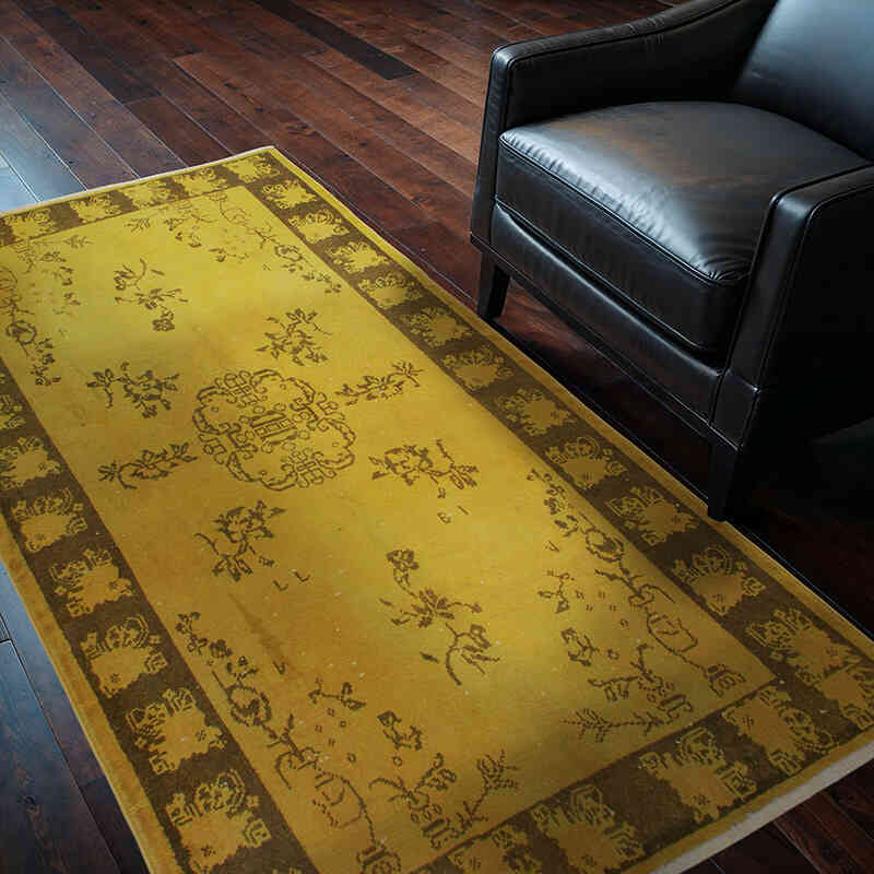 Boyalı El Dokuma Vintage Halı - 120 cm x 202 cm - K0076639
