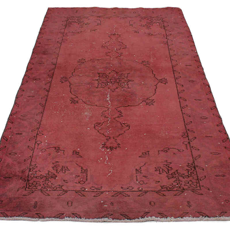 Boyalı El Dokuma Vintage Halı - 109 cm x 210 cm - K0076646