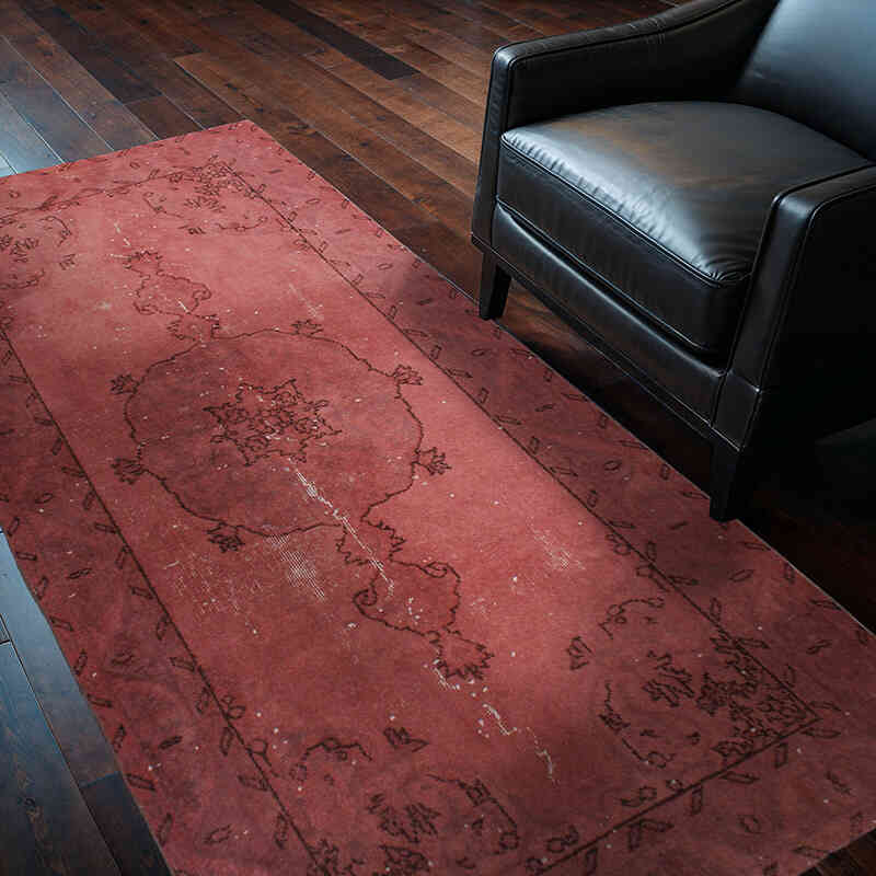 Boyalı El Dokuma Vintage Halı - 109 cm x 210 cm - K0076646