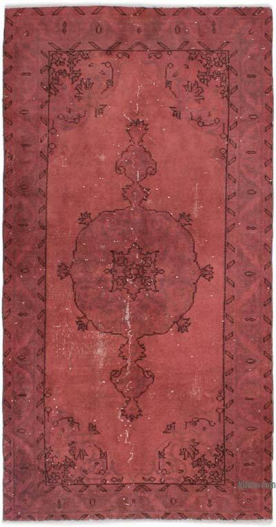 Alfombra Turca Vintage Sobre-teñida - 109 cm x 210 cm