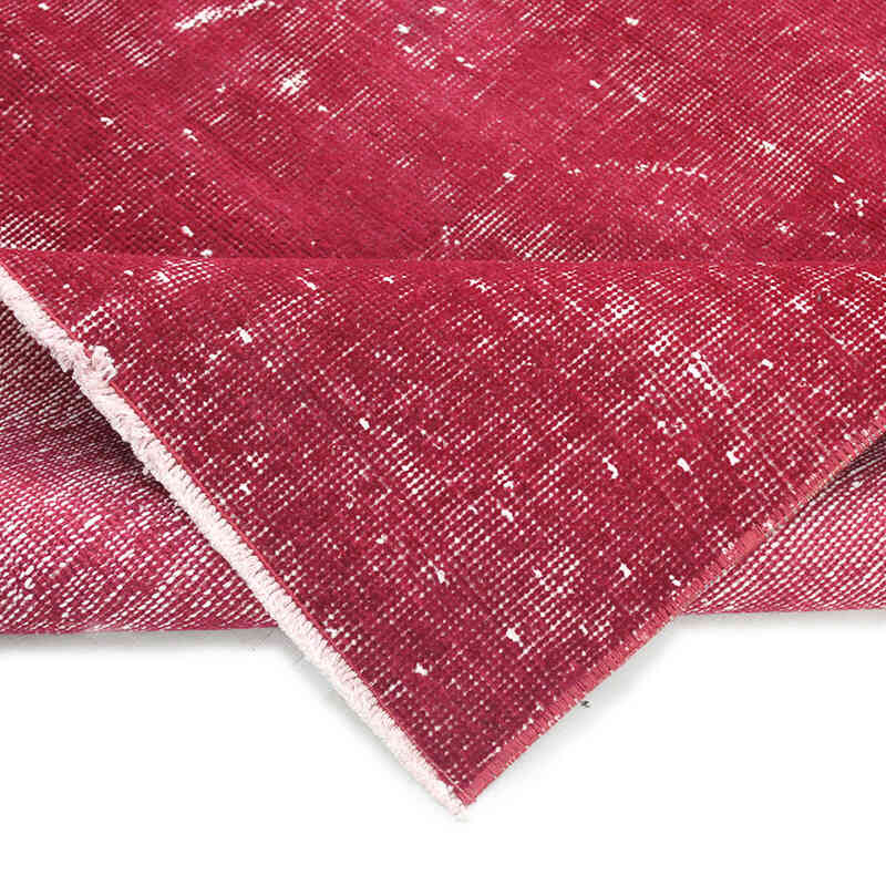 Rojo Alfombra Turca Vintage Sobre-teñida - 111 cm x 200 cm - K0076648