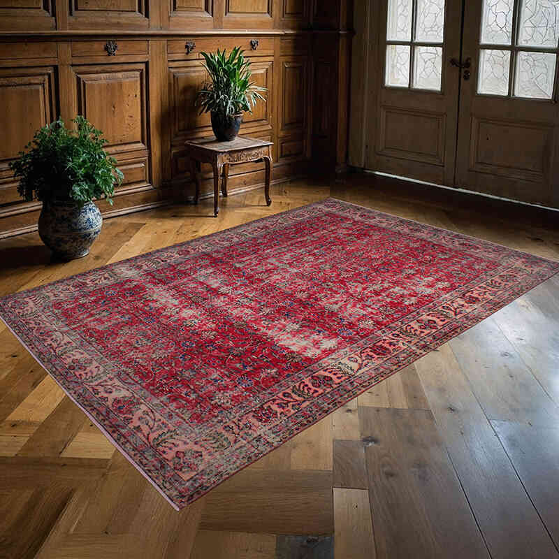 Vintage Turkish Hand-Knotted Rug - 5' 7" x 8' 8" (67" x 104") - K0076657