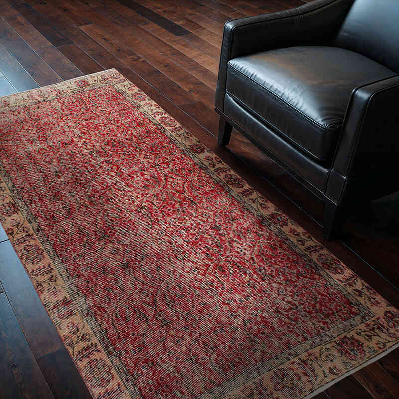Alfombra Vintage Turca Anudada a Mano - 108 cm x 197 cm - K0076659