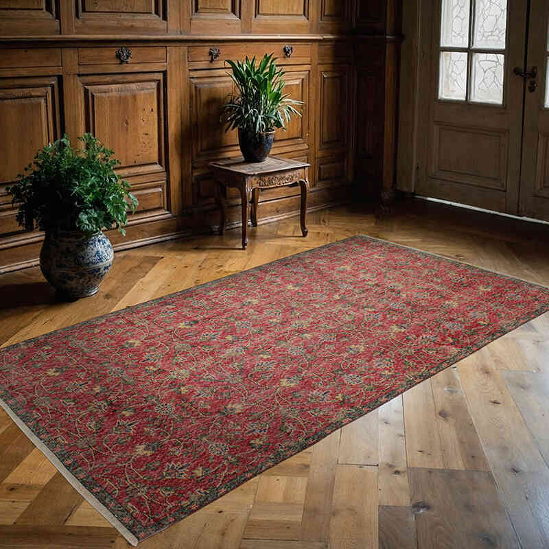 Alfombra Vintage Turca Anudada a Mano - 120 cm x 228 cm - K0076660
