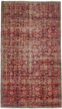Alfombra Vintage Turca Anudada a Mano - 121 cm x 210 cm