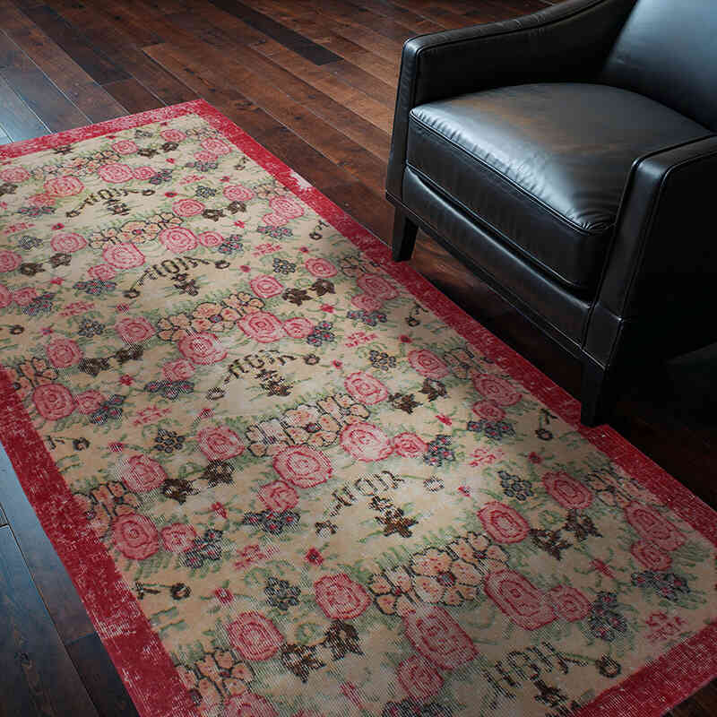 Vintage Turkish Hand-Knotted Rug - 3' 7" x 6' 11" (43" x 83") - K0076664
