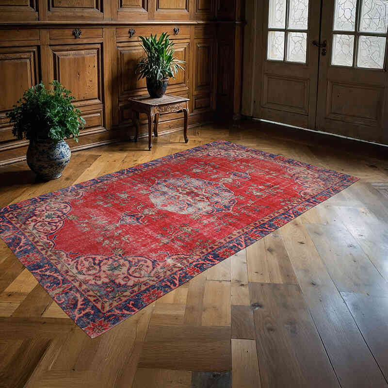 Vintage Turkish Hand-Knotted Rug - 4' 9" x 8' 10" (57" x 106") - K0076668