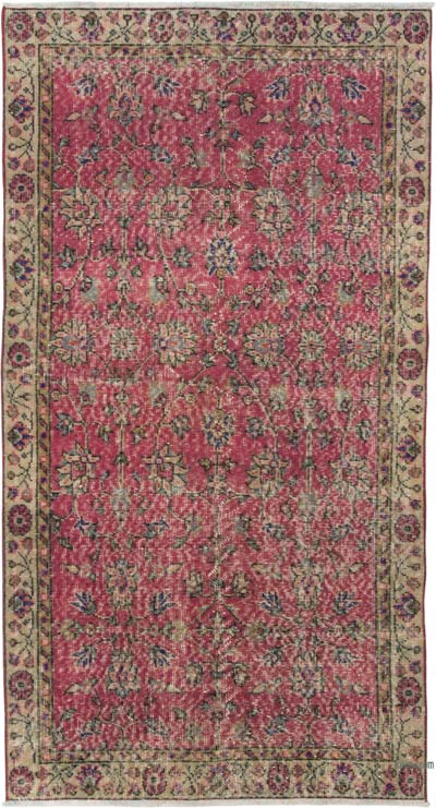 Alfombra Vintage Turca Anudada a Mano - 105 cm x 194 cm