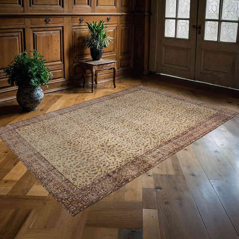 Vintage Turkish Hand-Knotted Rug - 5' 7" x 8' 8" (67" x 104") - K0076673
