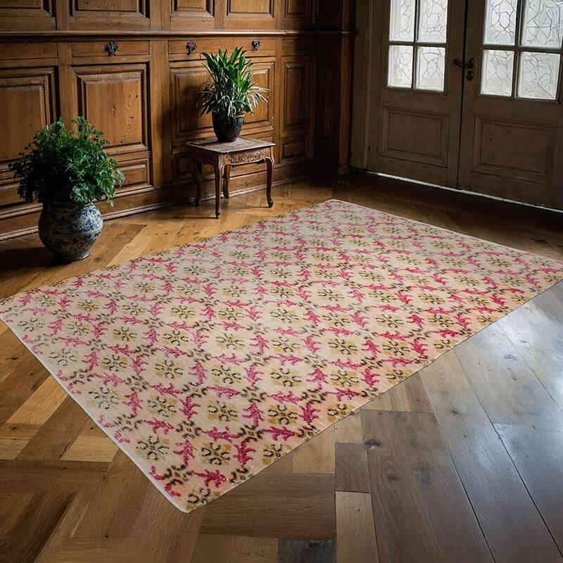 Alfombra Vintage Turca Anudada a Mano - 150 cm x 224 cm - K0076675