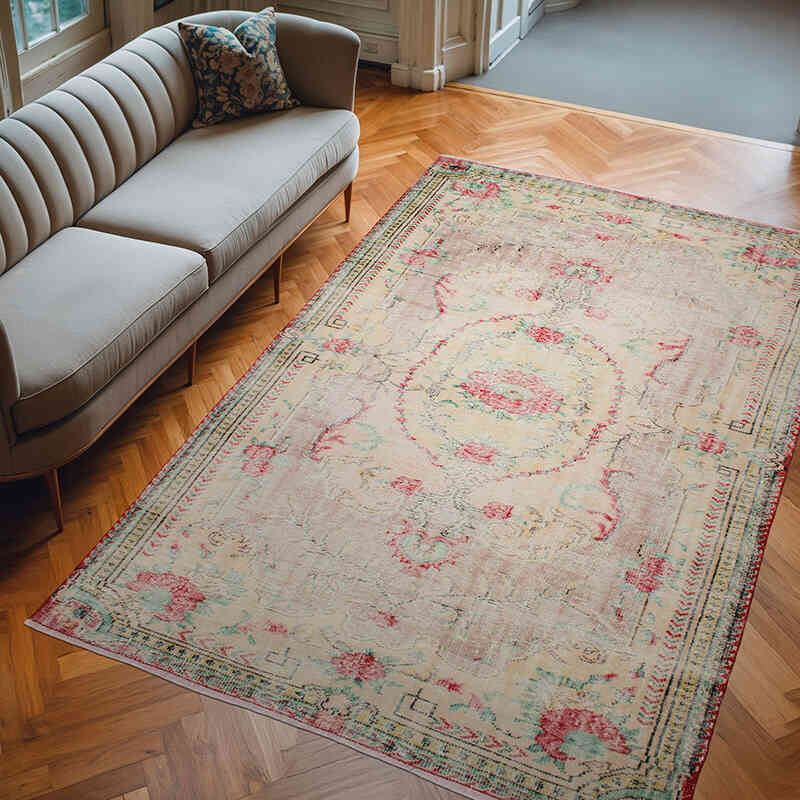 Alfombra Vintage Turca Anudada a Mano - 185 cm x 285 cm - K0076679