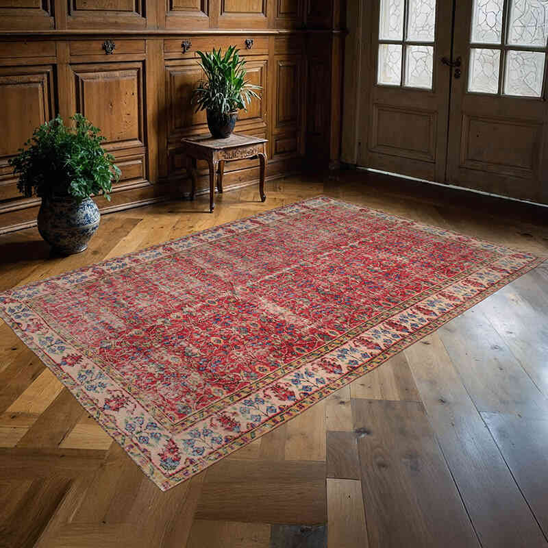 El Dokuma Vintage Halı - 161 cm x 261 cm - K0076683
