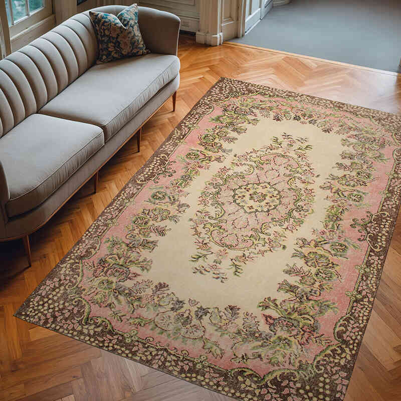 Alfombra Vintage Turca Anudada a Mano - 183 cm x 294 cm - K0076684