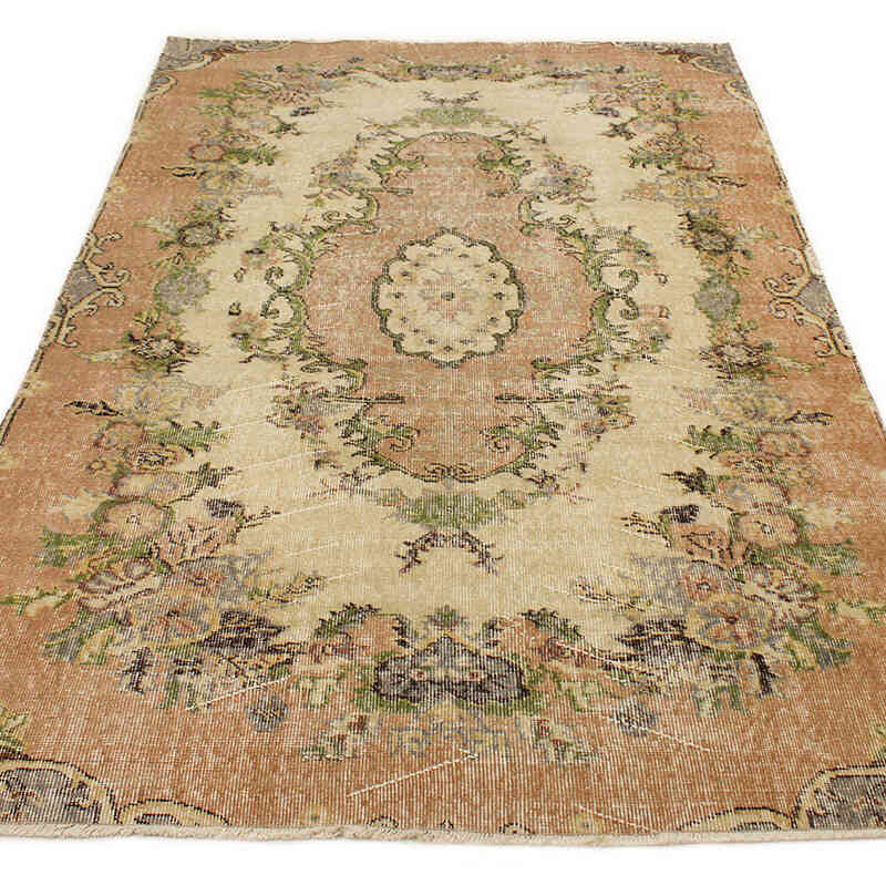 Alfombra Vintage Turca Anudada a Mano - 141 cm x 234 cm - K0076686