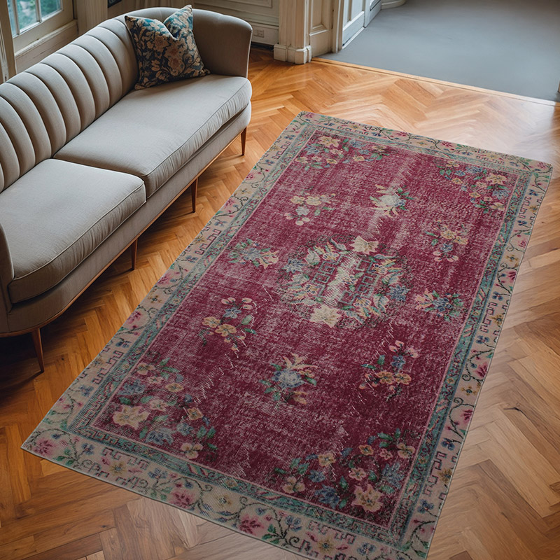 Vintage Turkish Hand-Knotted Rug - 4' 11" x 8' 10" (59" x 106") - K0076687