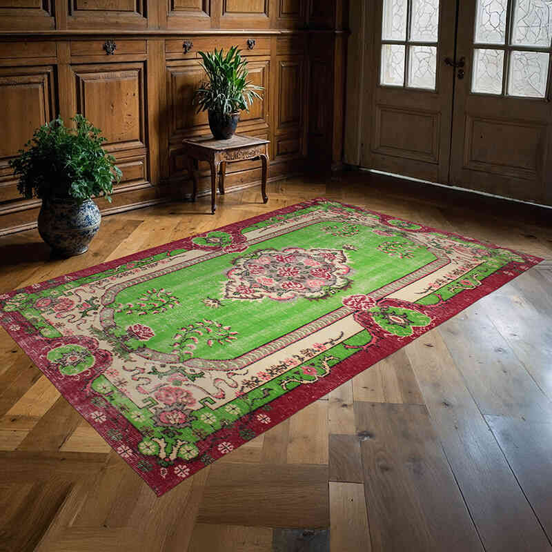 Vintage Turkish Hand-Knotted Rug - 4' 11" x 7' 10" (59" x 94") - K0076691