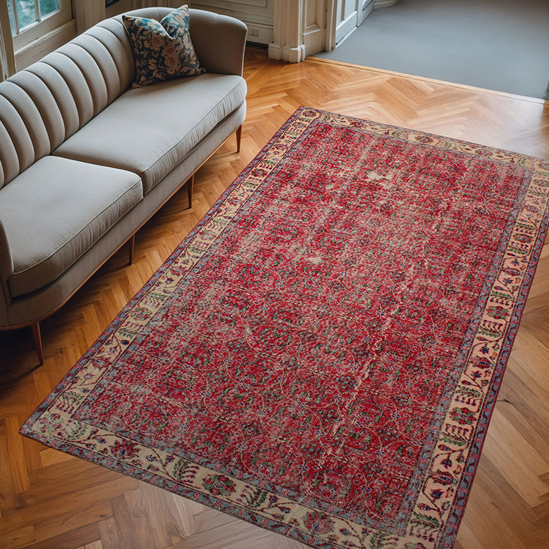 El Dokuma Vintage Halı - 165 cm x 272 cm - K0076692