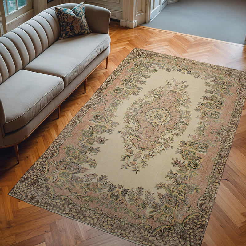 Vintage Turkish Hand-Knotted Rug - 5' 3" x 8' 11" (63" x 107") - K0076694