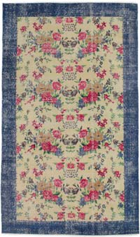 Alfombra Vintage Turca Anudada a Mano - 145 cm x 247 cm