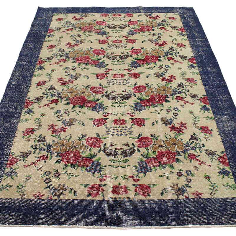 Alfombra Vintage Turca Anudada a Mano - 145 cm x 247 cm - K0076710