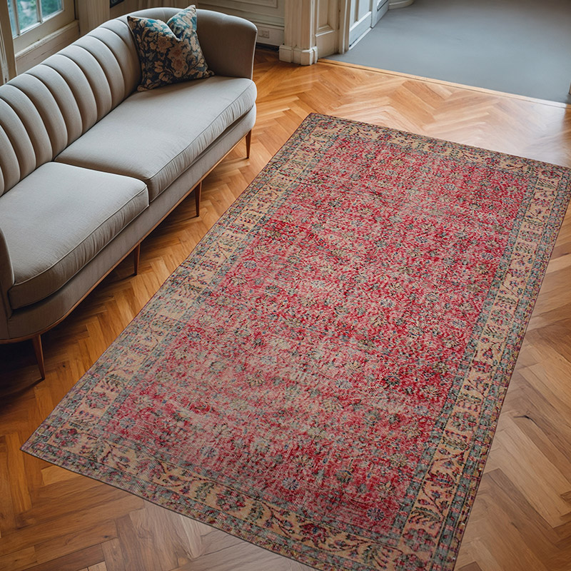 Vintage Turkish Hand-Knotted Rug - 5' 5" x 9' 2" (65" x 110") - K0076715