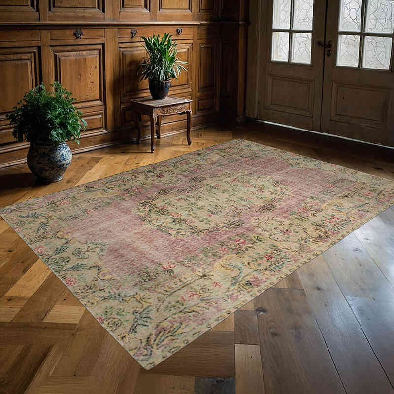 Alfombra Vintage Turca Anudada a Mano - 158 cm x 221 cm - K0076717
