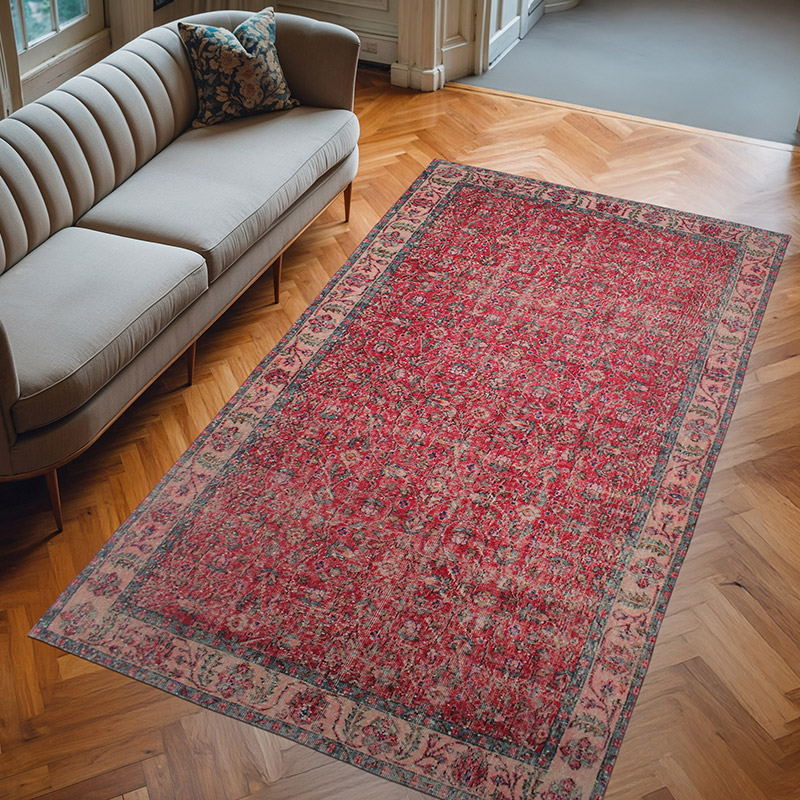 Vintage Turkish Hand-Knotted Rug - 5' 2" x 9' 3" (62" x 111") - K0076722