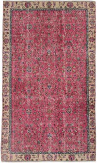 Vintage Turkish Hand-Knotted Rug - 138 cm x 235 cm