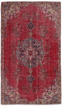 Alfombra Vintage Turca Anudada a Mano - 132 cm x 226 cm
