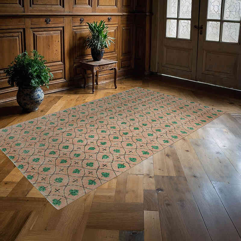 Vintage Turkish Hand-Knotted Rug - 4' 7" x 7' 11" (55" x 95") - K0076727