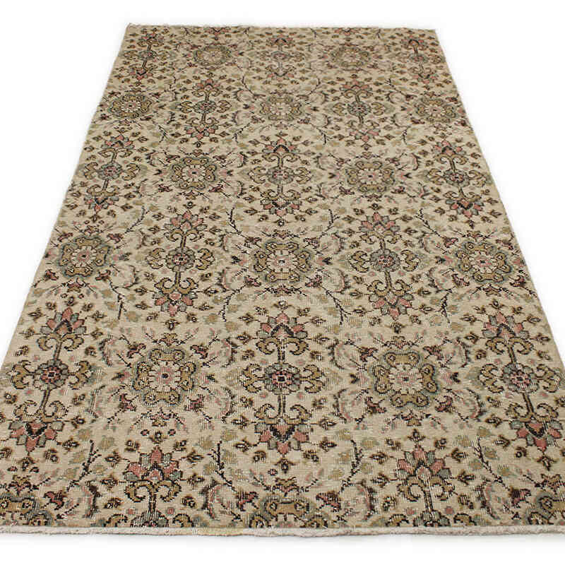 Alfombra Vintage Turca Anudada a Mano - 127 cm x 234 cm - K0076731
